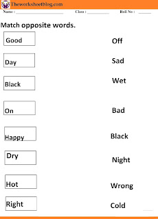 opposites worksheets for grade 1 and grade 2