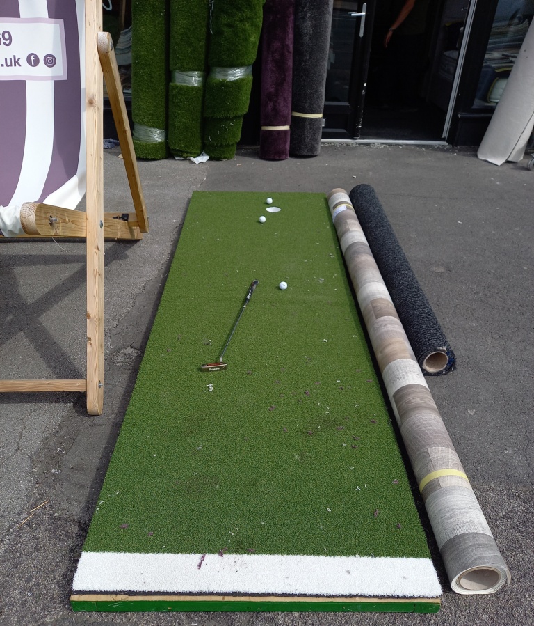 The Ham and Egger Files Golf Putting Green at Style Carpets in Cleveleys
