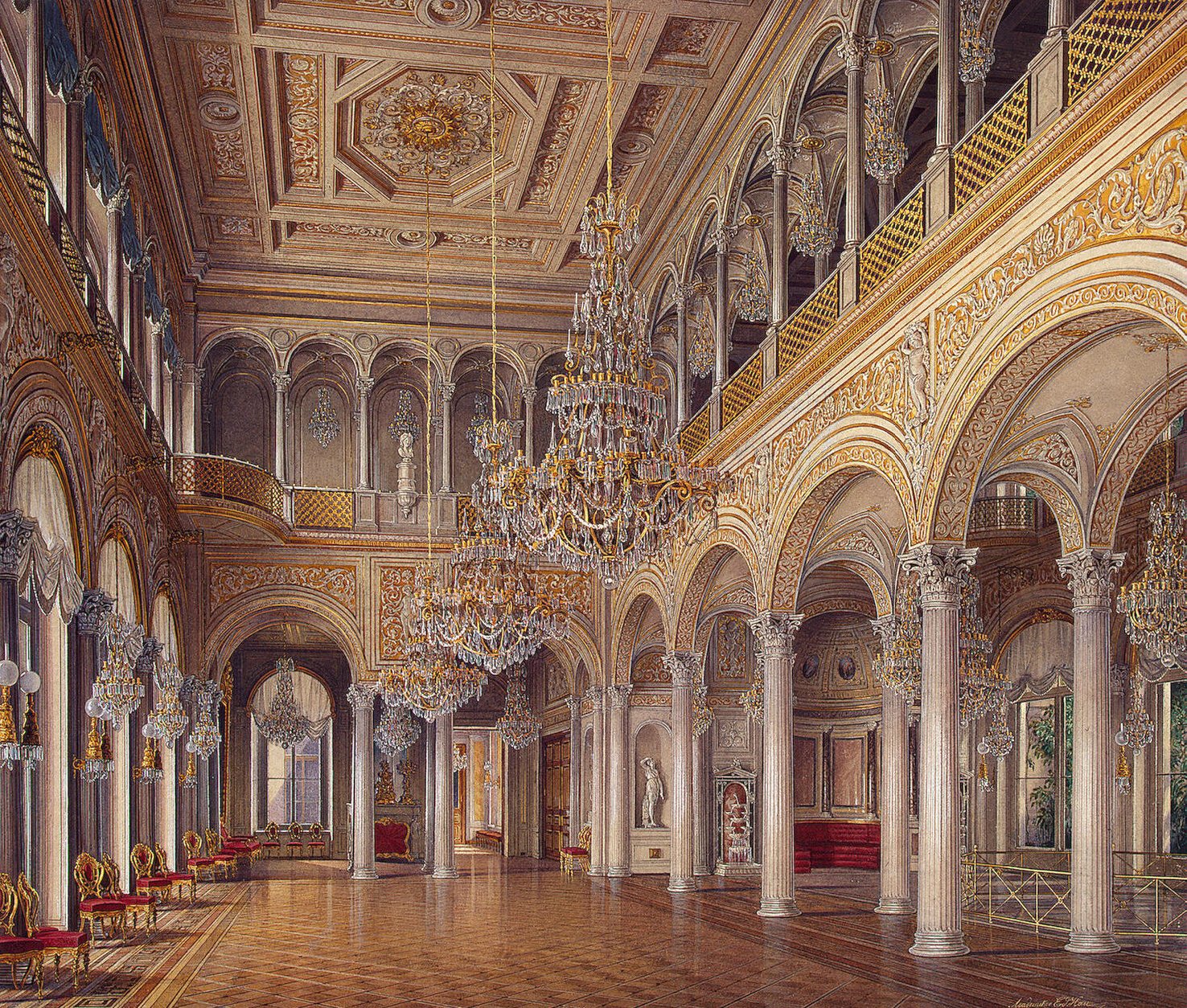 Interiors of the Small Hermitage. The Pavilion Hall Edward Petrovich