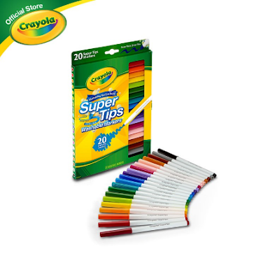Crayola Super Tips Washable Markers, 20 Colors