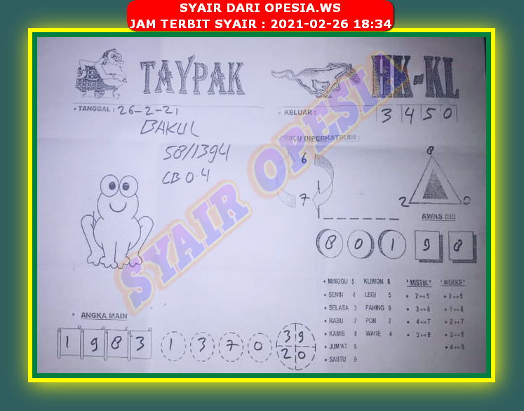Forum Syair Hongkong 26 Februari 2021 Royal Syair