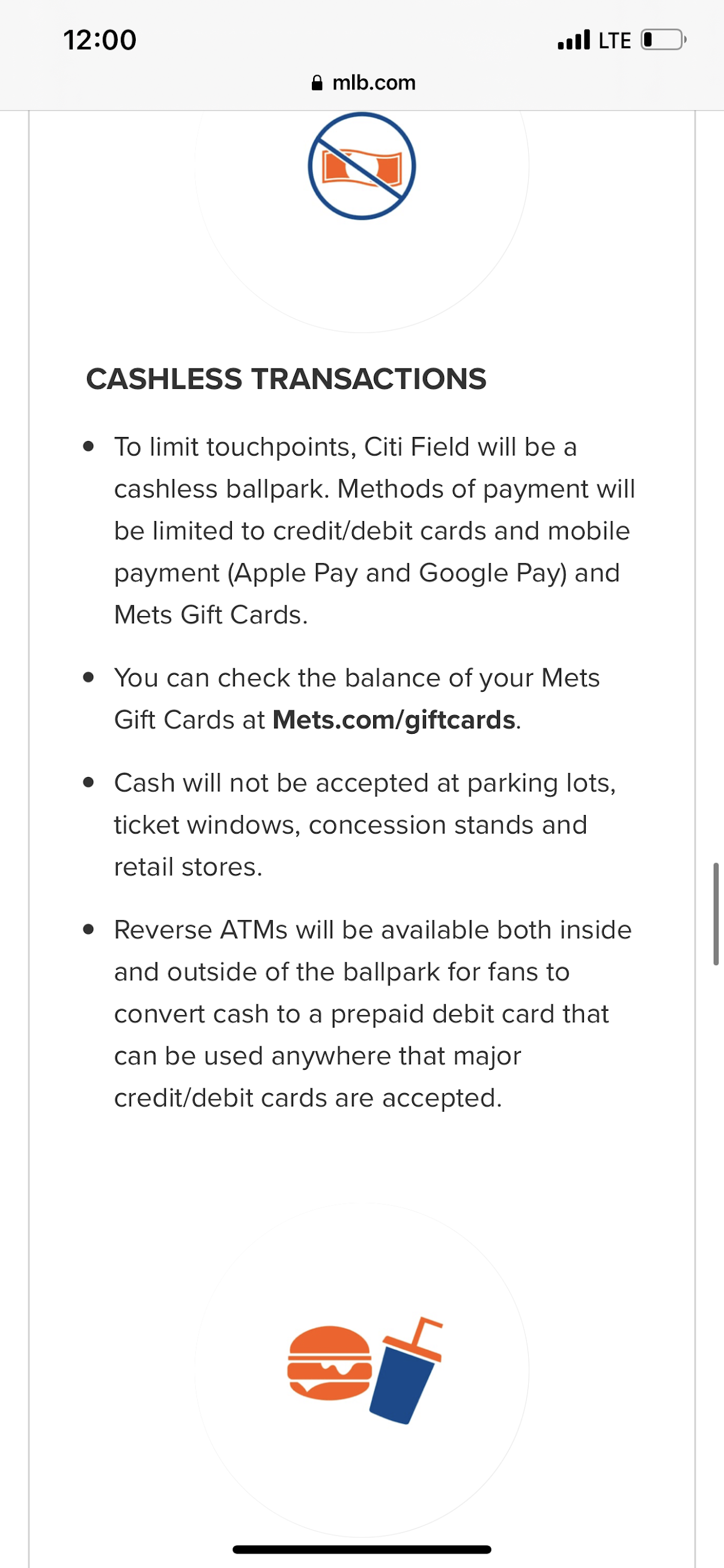 Rules to get into Citi Field.