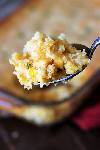 Serving Spoon of Country Corn Casserole Image