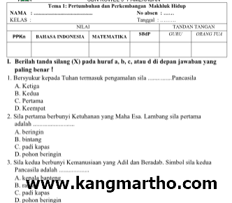 Download soal uas kelas 3 tema 1