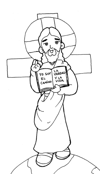 Jesus en la cruz para colorear ~ Dibujos Cristianos Para Colorear