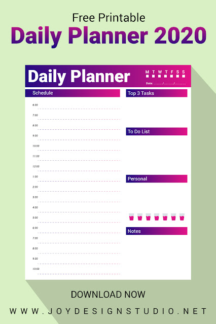 free daily planner template pdf