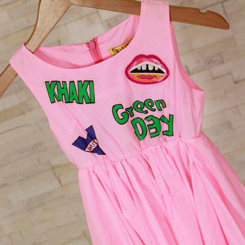 Đầm Sát Nách Nhún eo - Bé 3-13 tuổi - Thương Hiệu : Khaki 153565 3 4 55