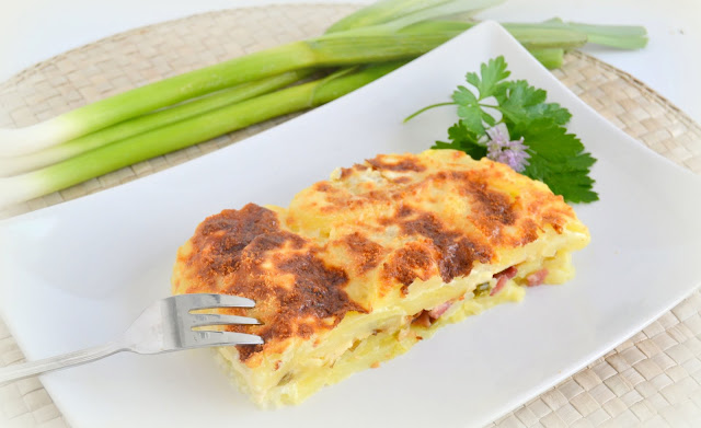 milhoja de patatas gratinadas