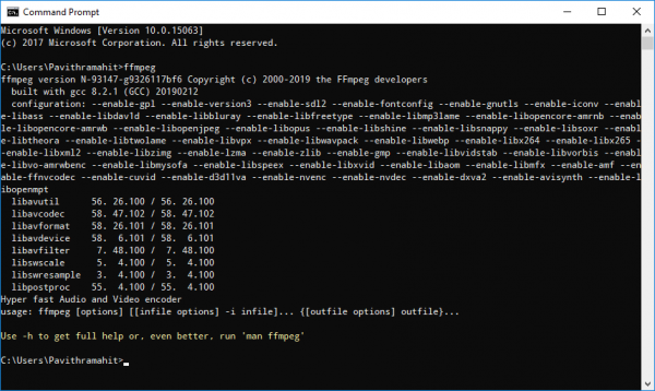 วิธีการติดตั้ง FFmpeg บน Windows 10