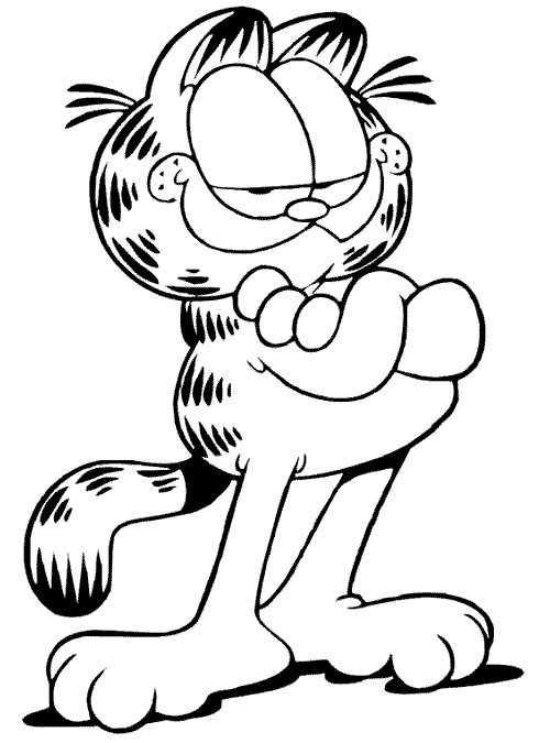 Cartoons Coloring Pages Garfield Page Find Lot Site Free Print