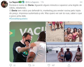 Reação de Doria em vacinação em SP chama a atenção pela falsidade e cinismo e web não perdoa Screenshot 366 - Reação de Doria em vacinação em SP chama a atenção pela falsidade e cinismo e web não perdoa