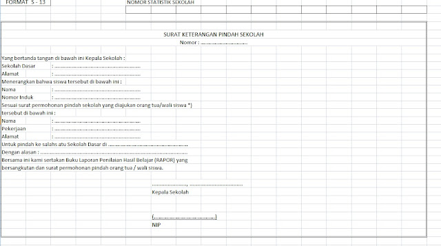 download format surat keterangan pindah sekolah format surat pindah sekolah