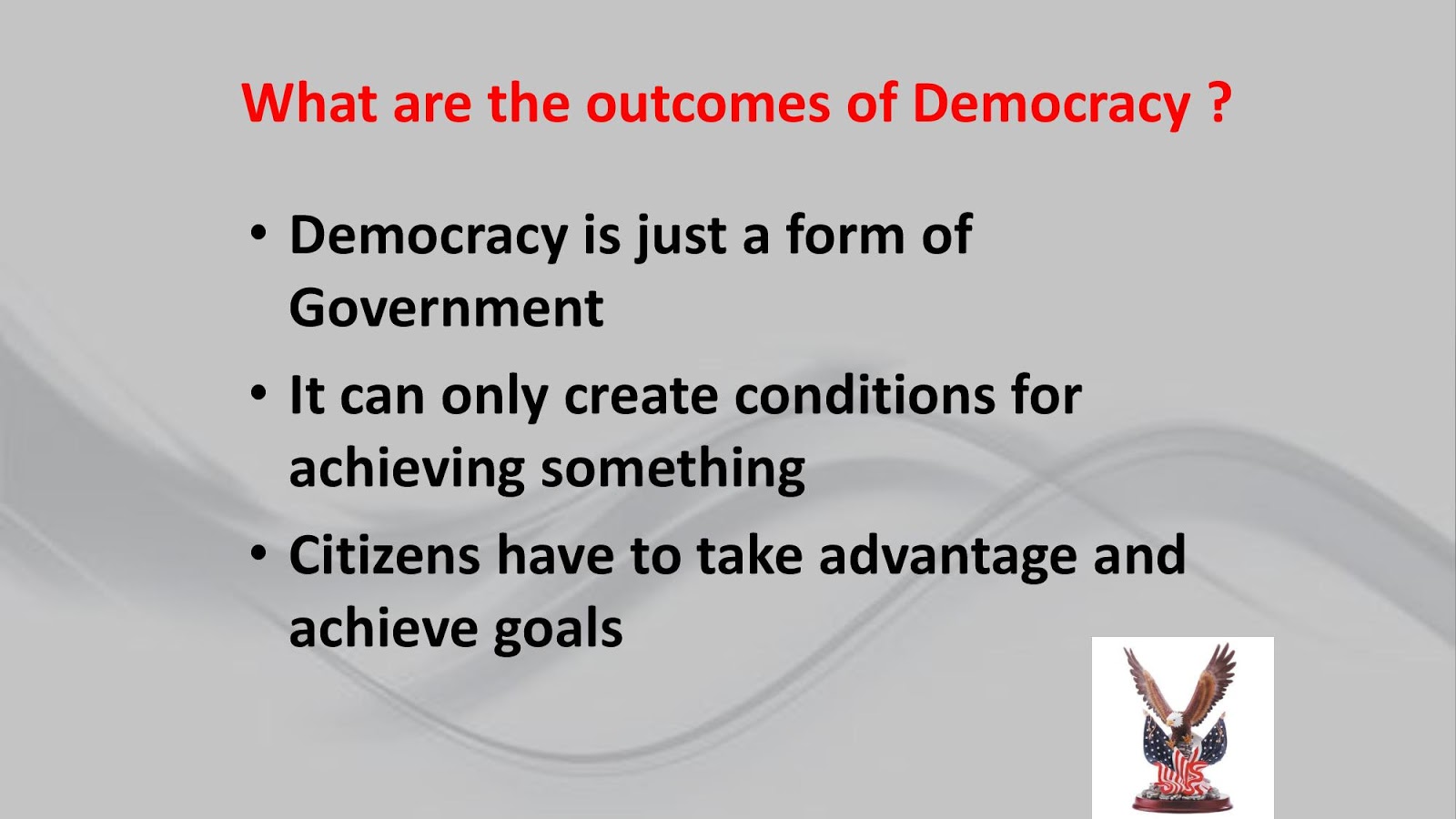 outcomes of democracy class 10 assignment