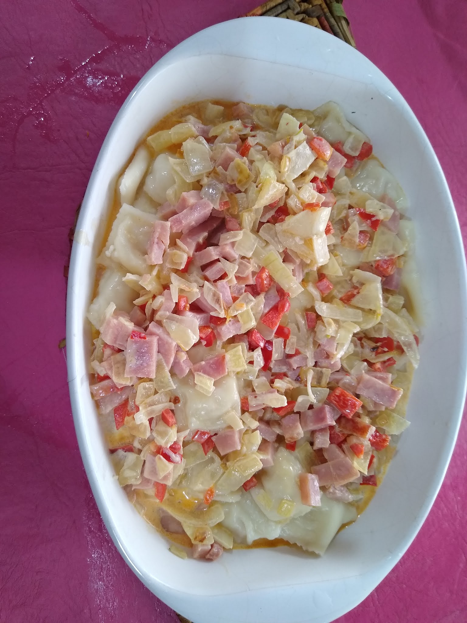 El blog de Ginny_chan Ravioles Con Crema De Leche y Daditos De Jamón