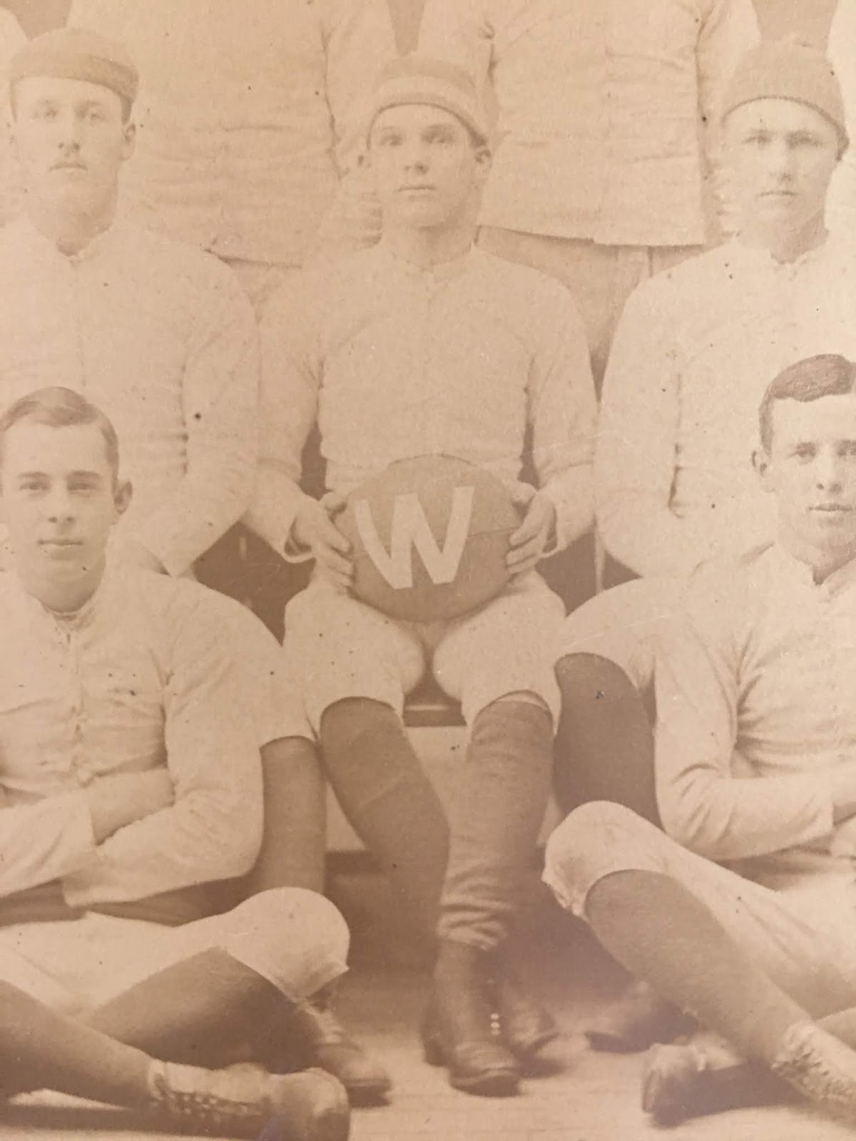 Old Football Stuff 1870s Large “W” Football Team Photo