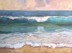 painting wave paintings simple beach waves ocean sea fine surf oil canvas watercolor december newman deborah fresh sun dailypaintworks seascape