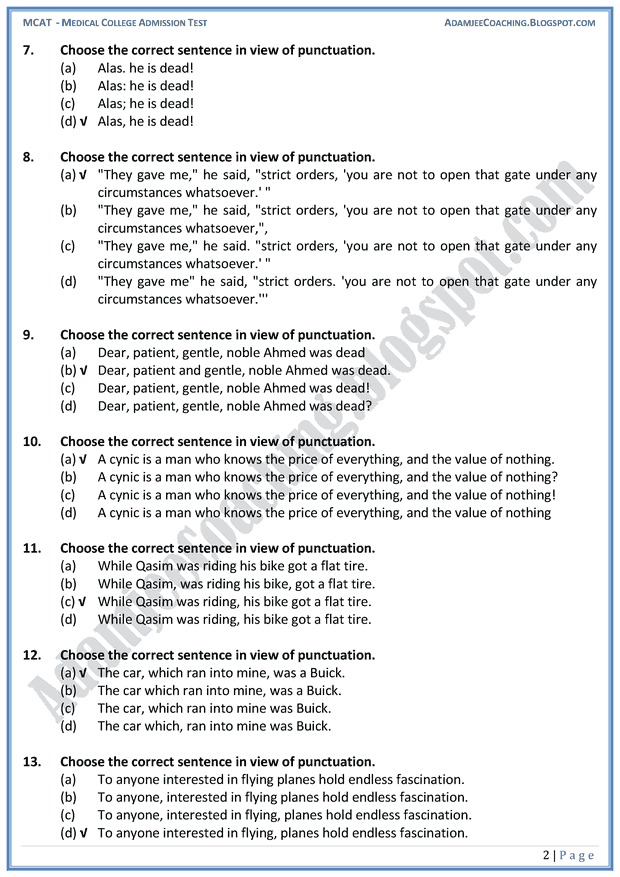 Adamjee Coaching MCAT English Punctuation Mcqs For Medical Entry Test adamjee-coaching-mcat-english-punctuation-mcqs-for-medical-entry-test