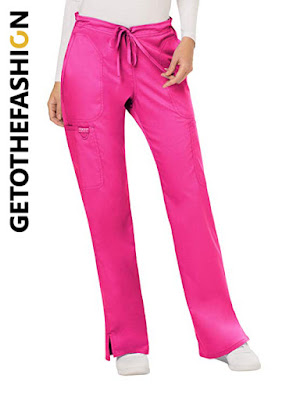 Workwear Womens Moderate Scrub Shiny Pink pants Getothefashion