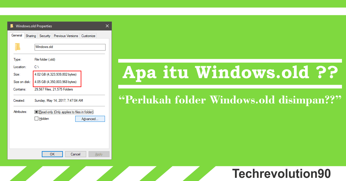 Apa itu Windows.old dan Bolehkah Kita Menghapus Windows.old