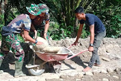 TNI dan Masyarakat Bahu Membahu di Kegiatan TMMD 111 Kodim 0204/DS