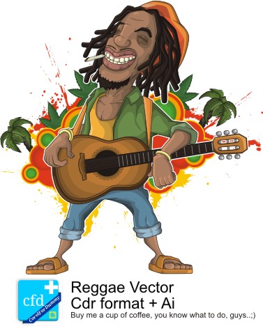 Reggae Vector | Corel Draw Tutorial and Free Vectors