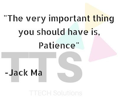 A pic showing logo of TTECH Solutions with Quote of Jack Ma, Positive Quote, Good Quote Category