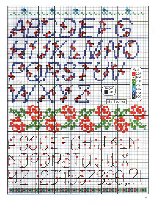 Letras colores en punto de cruz LABORES PUNTO DE CRUZ jpg (528x700)
