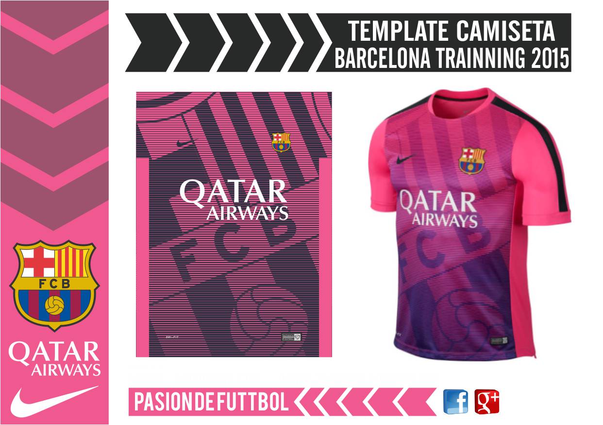 Diseños, Vectores y Templates para Camisetas de Futbol: BARCELONA TRAINNING 2015 VECTOR