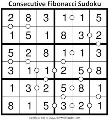 Answer of Consecutive Fibonacci Sudoku Puzzle (Fun With Sudoku #330)