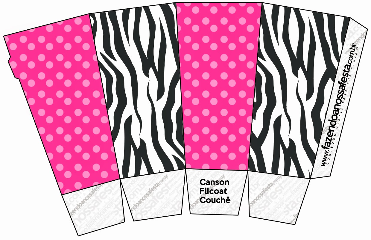 Zebra and Pink Free Printable Boxes. Oh My Quinceaneras!
