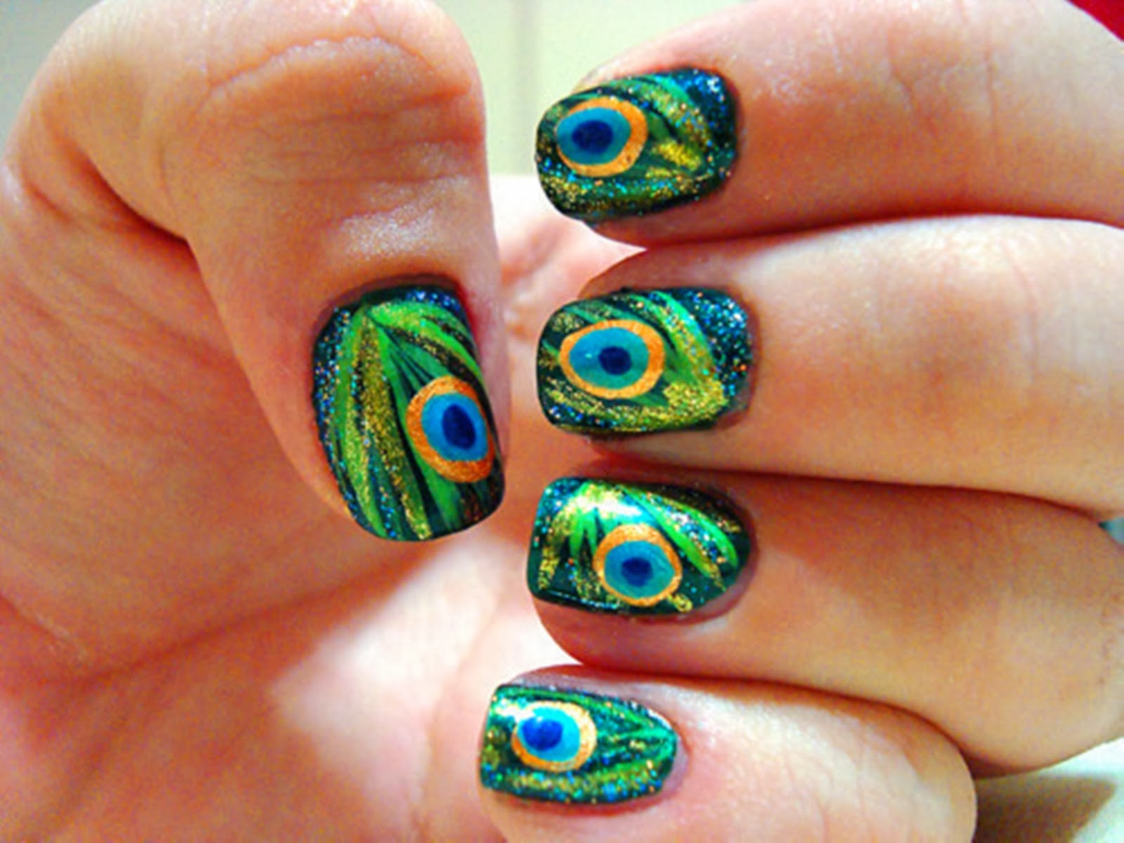 Top 9 Peacock Nail Art Designs | Styles At Life