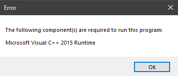 Microsoft Visual C++ 2015 Runtime Error Solution