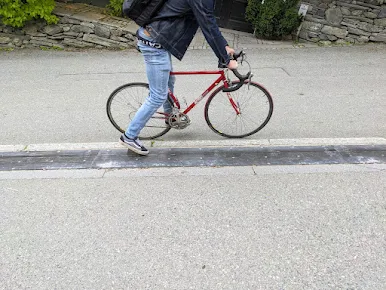 Bicycle elevator in Trondheim