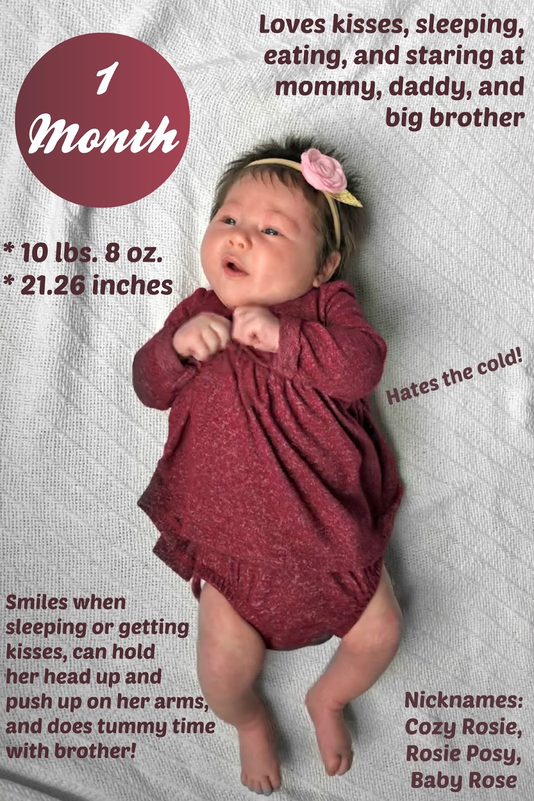 The Cooking Actress: Rose-1 Month!