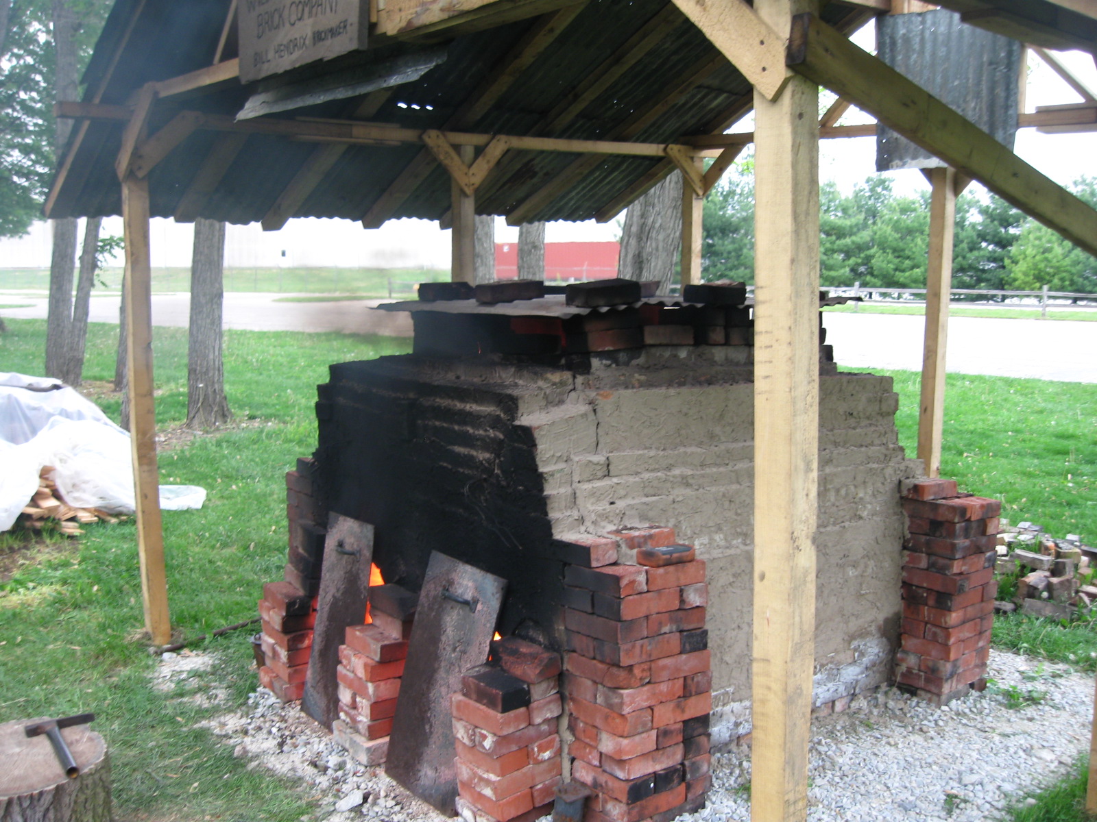 Make Your Own Bricks First firing of the brick kiln at Canal Park.