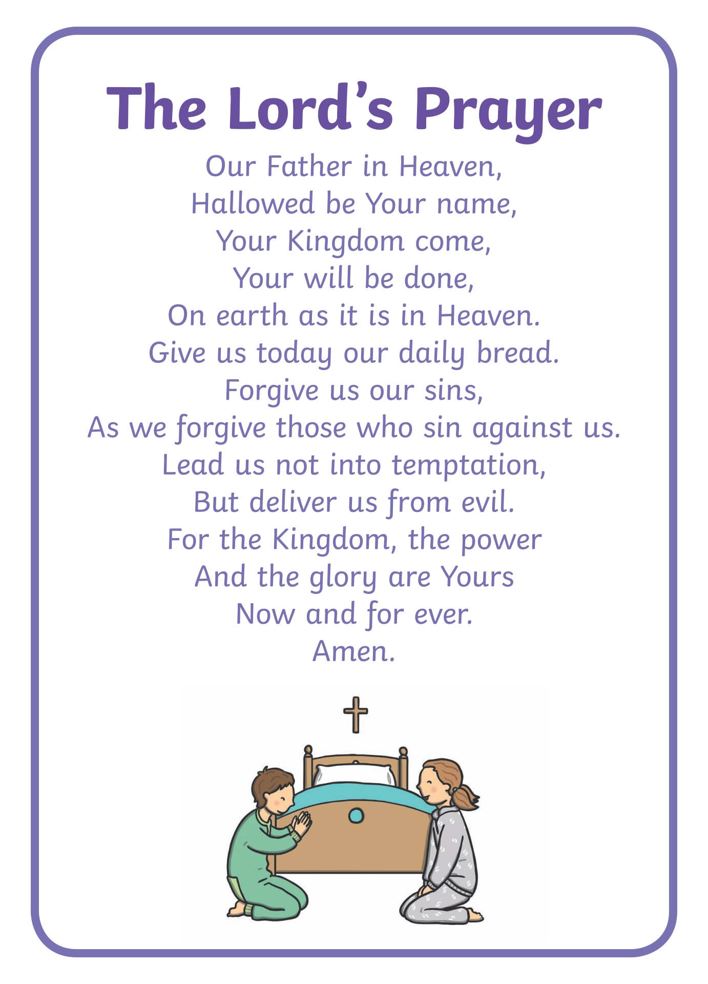 The Lord s Prayer Niv Printable The Lord s Prayer Niv Printable
