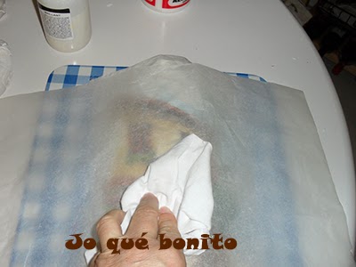 Teja decorada con papel de arroz