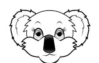Koala cute face coloring page