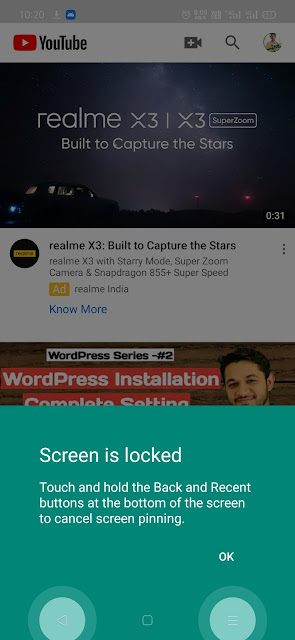 screen pinning in Realme UI