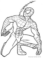 Mewarnai Gambar Spiderman Lembar Kartun