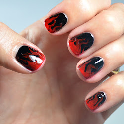 nail flame marble halloween dry flaming manicure
