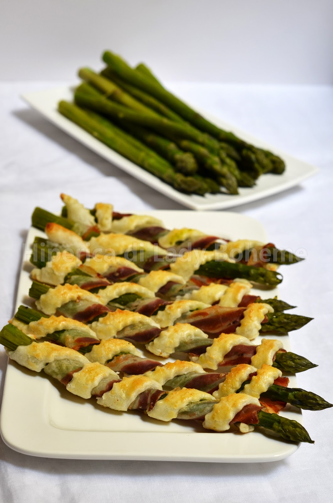 cannoli di pasta sfoglia con asparagi e pancetta