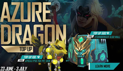 Azure Dragon Top-up Free Fire Redeem Code Today