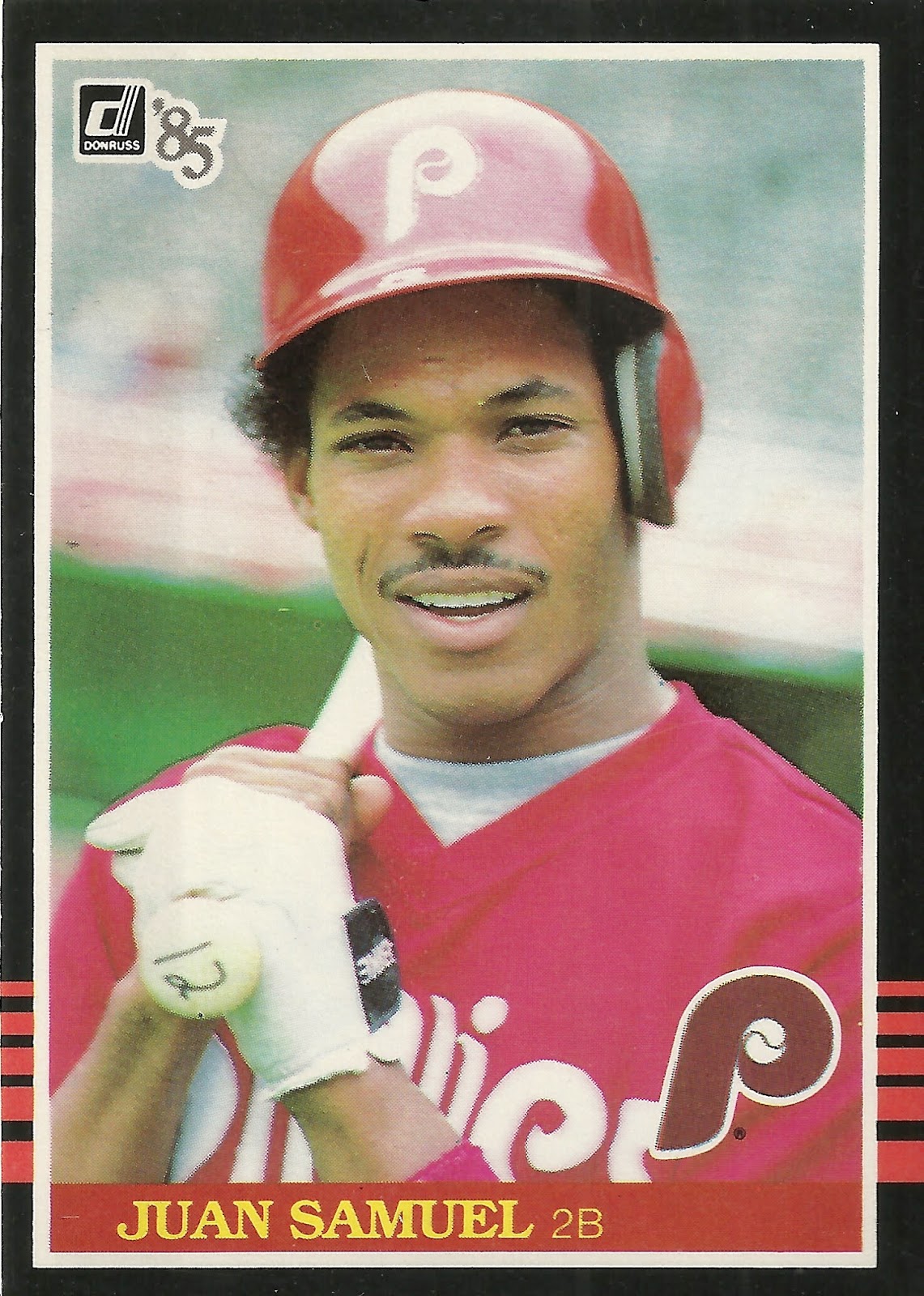 Juan Samuel autographed Baseball Card (Philadelphia Phillies) 1985