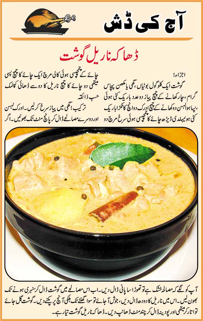 recipes Dhaka Narial (Coconut) Goshat Recipe in Urdu