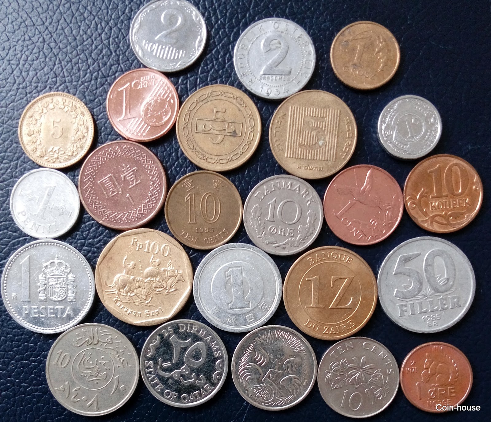 Coin House 24 Coins From 24 Foreign Countries PVC Sleeves coin-house-24-coins-from-24-foreign-countries-pvc-sleeves