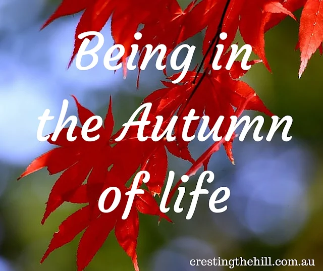 loving being in the season of Autumn - mild and mellow - much like midlife!