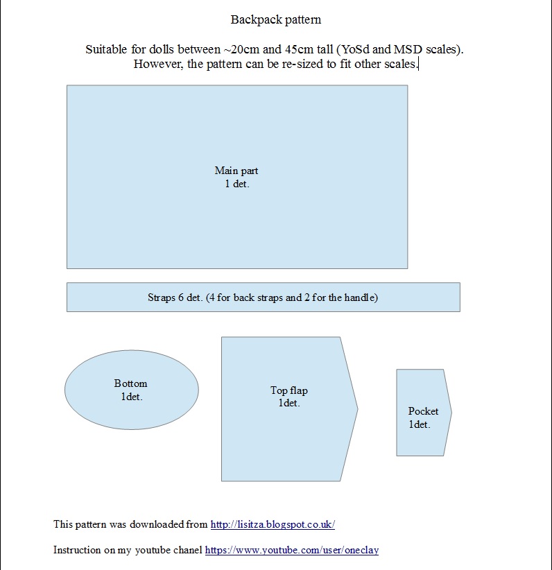 Cute spooky sweet miniatures and BJD dolls How to make a backpack for