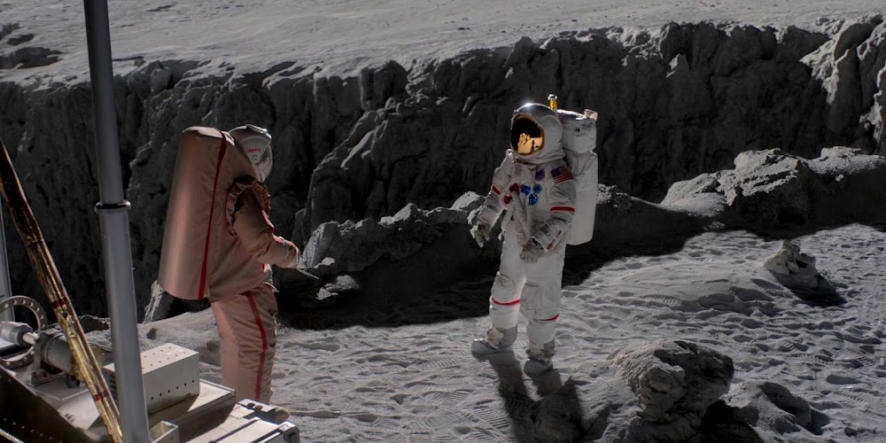 US astronaut encountering menacing Soviet cosmonaut on the Moon in season 1 of 'For All Mankind'