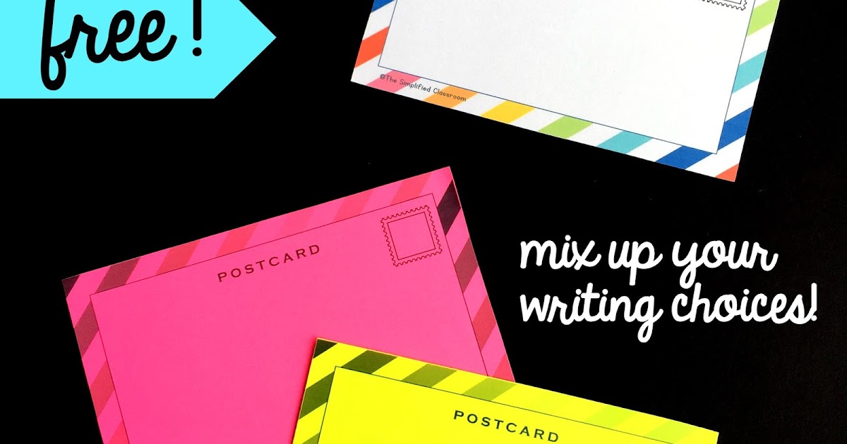 The Simplified Classroom: Postcards for Free Writing